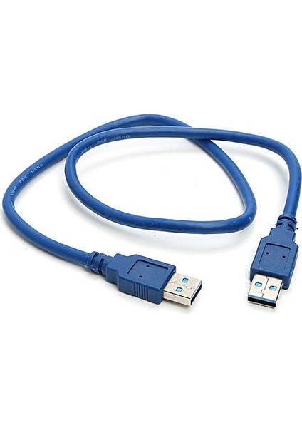 Usb 3.0 Erkek Erkek 60Cm Mavi Şarj Ve Data Kablosu