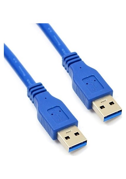 Usb 3.0 Erkek Erkek 60Cm Mavi Şarj Ve Data Kablosu