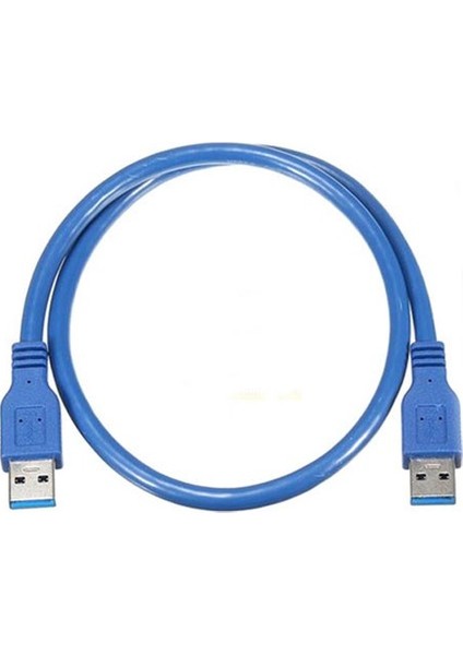 Usb 3.0 Erkek Erkek 60Cm Mavi Şarj Ve Data Kablosu