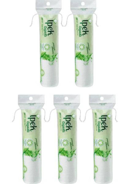 Ipek Organik Makyaj Temizleme Pedi - Disk Pamuk 5 Paket