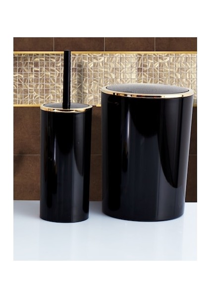 Lenox 2 Parça Set Siyah Altın Çerçeveli