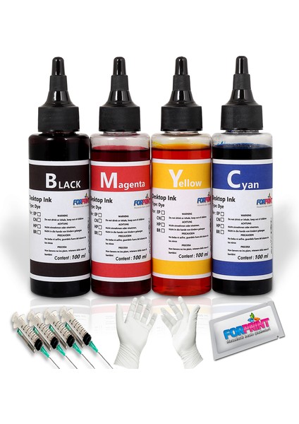 Epson L Serisi Yazıcılar 4x100ml Kartuş Dolum Seti 4 Renk