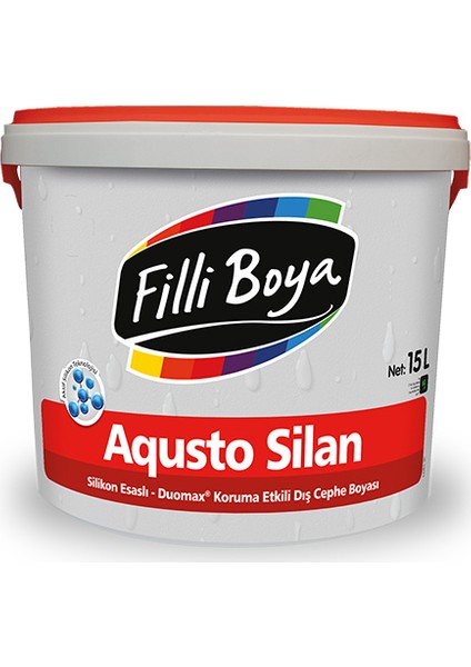 Filli Boya Aqusto Silan Silikonlu Dış Cephe Boyası 15 lt - Beyaz