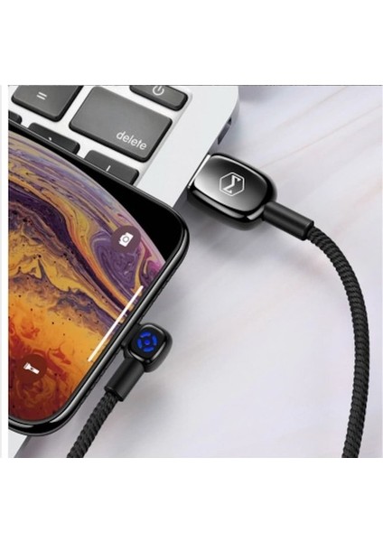 CA-5790 Apple iPhone Uyumlu Lightning Data Kablosu Ledli 2A 1,2 m