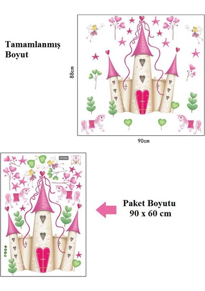 Kız Çocuk Odası Prenses Şatosu Duvar Sticker