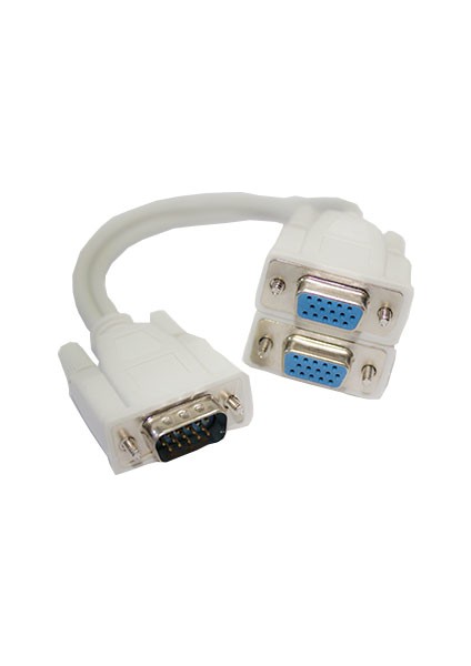 VGA Splitter Kablo 1 Erkek-2 Dişi Çatal Kablo