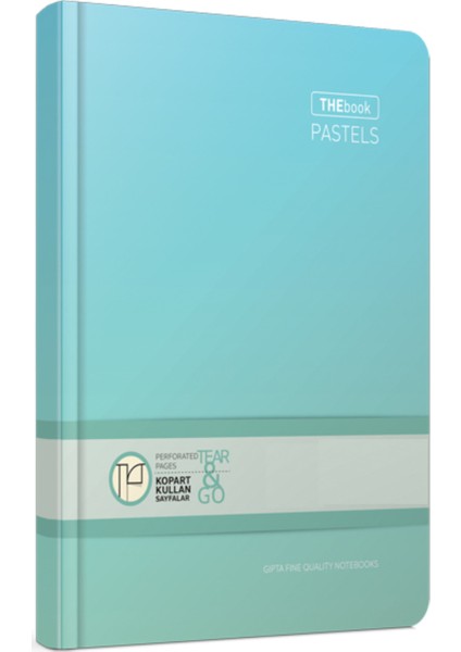The Book Pastels Sert Kapak 200 Yp Kareli Defter 20 x 28 cm Turkuaz