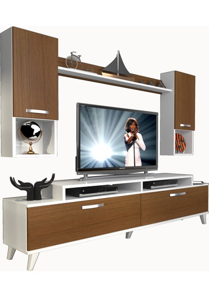 Ekoflex 5da Mdf Retro Tv Ünitesi Tv Sehpası Beyaz Ceviz modelleri