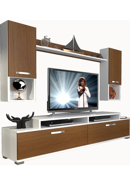 Ekoflex 5da Mdf Tv Ünitesi Tv Sehpası Beyaz Ceviz modelleri