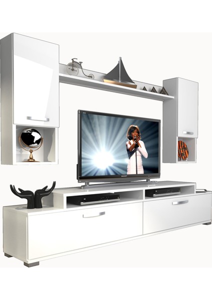 Ekoflex 5da Mdf Tv Ünitesi Tv Sehpası Parlak Beyaz modelleri