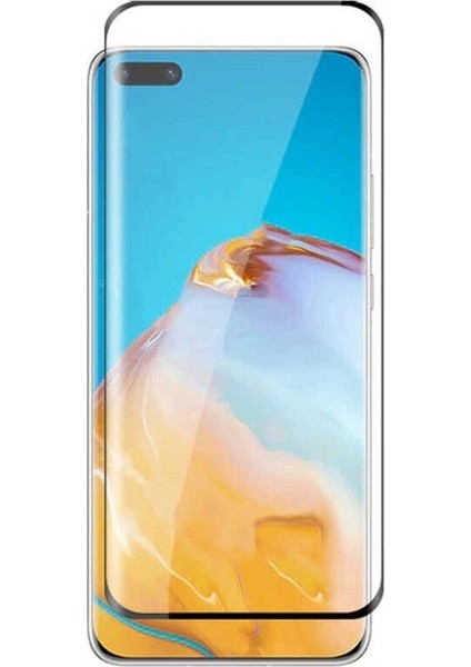 Huawei P40 Kılıf Niss Deri Görünümlü Silikon + Full Ekran Koruyucu Kırmızı