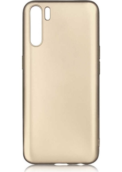 Oppo A91 Kılıf Premier Silikon Esnek Koruma + Nano Glass Gold