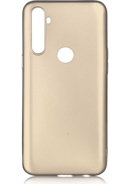 Realme C3 Kılıf Premier Silikon Esnek Koruma + Nano Glass Gold