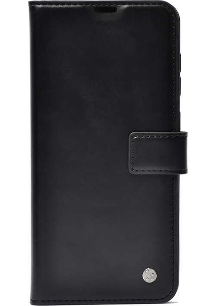 Samsung Galaxy A10 Kılıf Kar Delüx Cüzdan Kartvizitli Para Gözlü Kopçalı Siyah