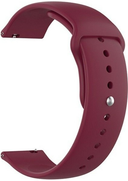 Amazfit Bip Kordon Mat Düz Renkli Silikon Mürdüm