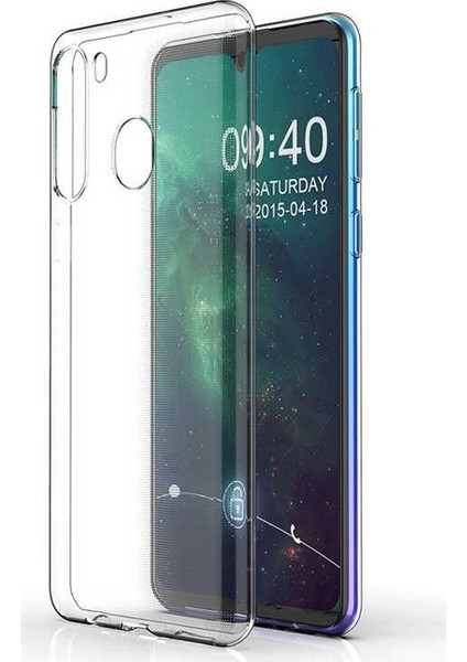 Samsung Galaxy A21 Kılıf Süper Silikon Yumuşak Arka Koruma Şeffaf