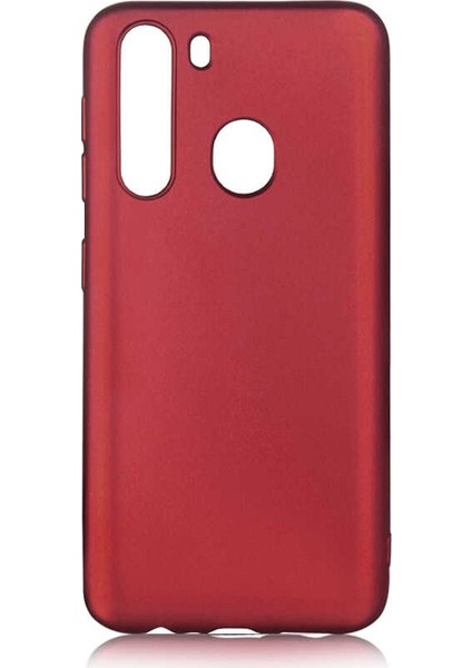 Samsung Galaxy A21 Kılıf Premier Silikon Koruma + Nano Glass Mürdüm