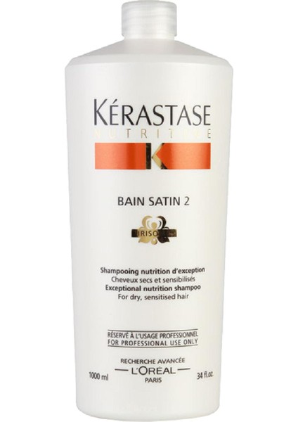 Nutritive irisome Bain Satin 2-Kuru Ve Hassas Saçlar İçin Nemlendirici Şampuan 1000ml