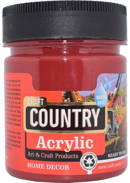 Country Akrilik Hobi Boyası 120 Cc 127 Bordo