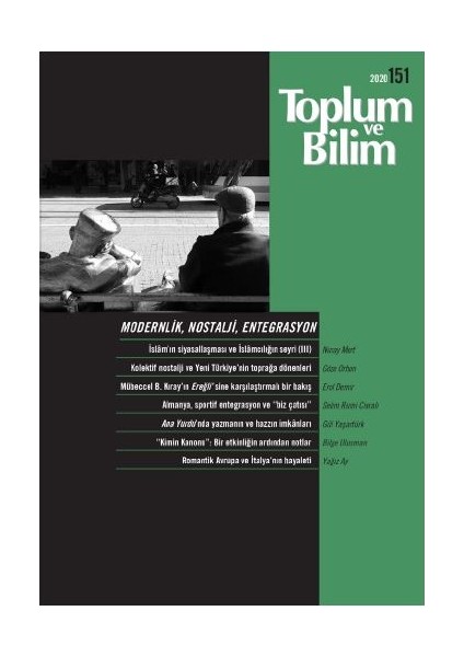 Toplum Ve Bilim Sayı 151