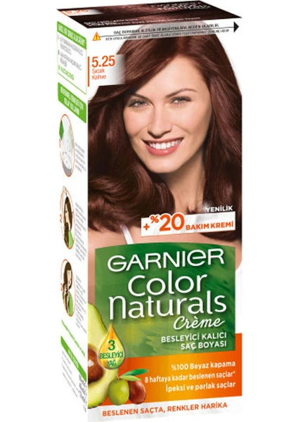 Color Naturals Besleyici Kalıcı Krem Saç Boyası No: 5.25 Sıcak Kahve