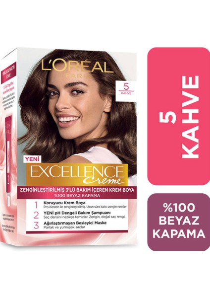 L'Oréal Paris Loreal Paris Excellence Creme - Krem Saç Boyası No: 5 Kahve