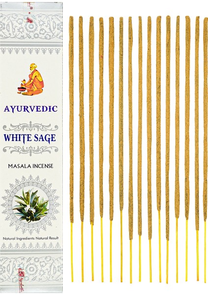 Ayurvedic White Sage Beyaz Adaçayı Masala Organik Tütsü