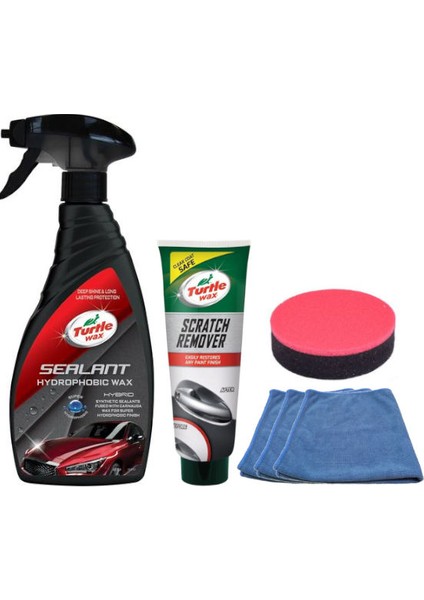 Turtle Wax Hibrid Boya Koruyucu 500 ml+ Çizik Giderici Pasta 100 ml + Sünger + Bez