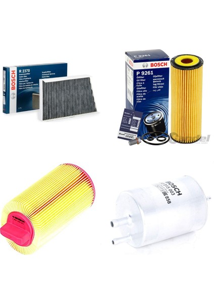 Filtre Bakım Seti Mercedes W203 C 180 Kompressor 01-07 Bnz Hava + Yağ + Yakıt Filtre + Polen Sardes
