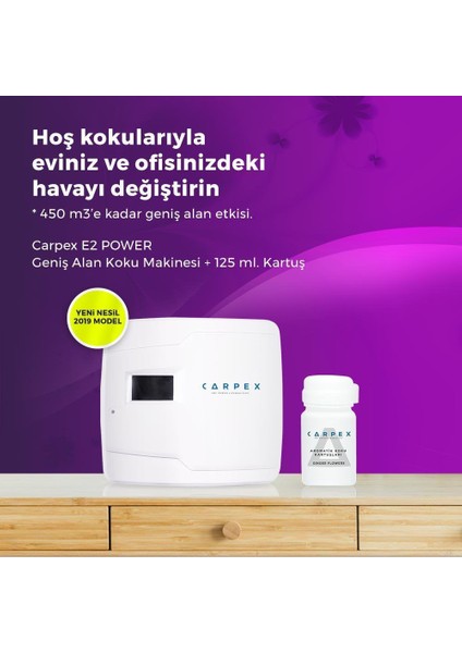 E2 Power Geniş Alan Koku Makinesi + 125 ml Koku Kartuşu Oriental Blossom