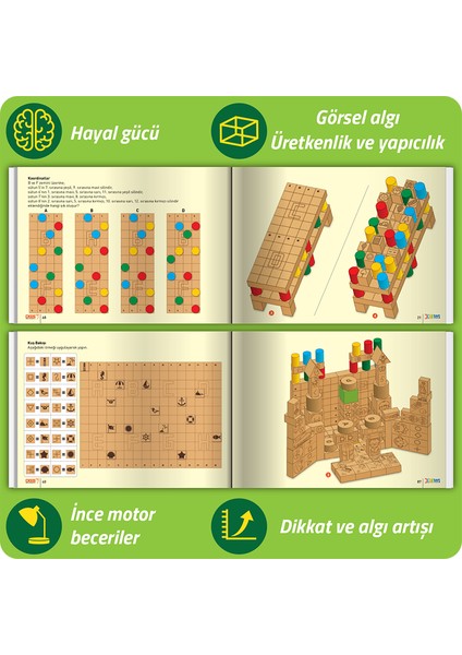 Dikkati Güçlendirme Seti Plus 10 Yaş (120 Ahşap Materyal + 3 Kitap Takım) - Osman Abalı