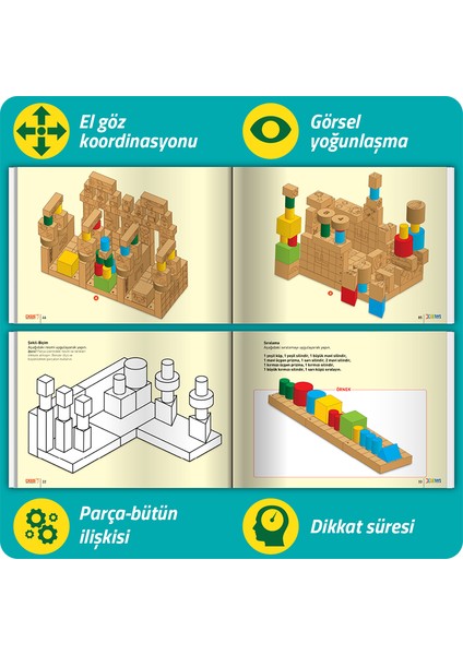 Dikkati Güçlendirme Seti Plus 10 Yaş (120 Ahşap Materyal + 3 Kitap Takım) - Osman Abalı