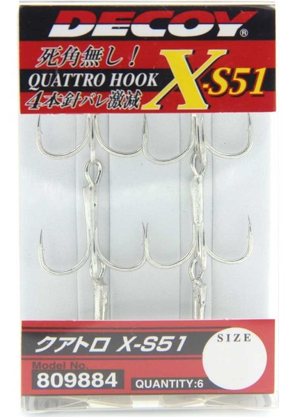 X-S51 Quatto Treble Dörtlü 6p Olta Iğnesi