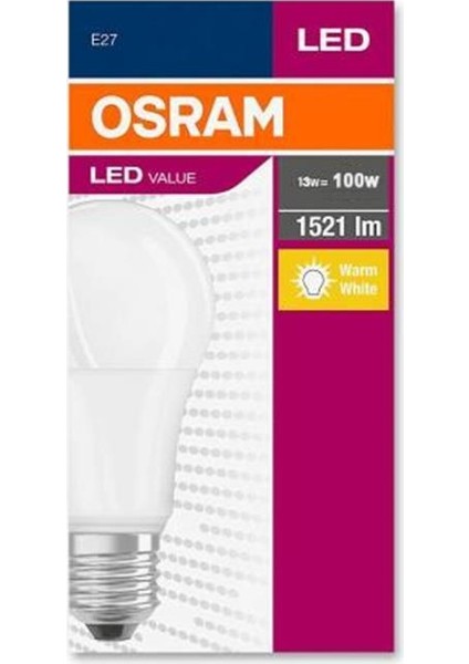 Led Value 13W Sarı Işık E-27 Ampul 1521 lm