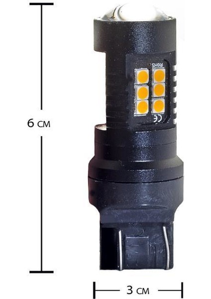 Carmaniaks Osram Mercekli Canbus T20 Turuncu Stop ve Sinyal LED Ampulü CRME0106