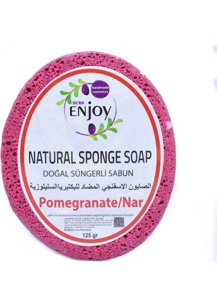 Doğal El Yapımı Nar Süngerli Banyo Duş Sabunu