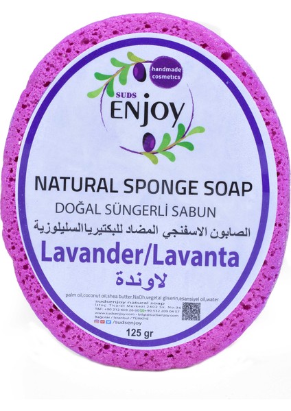 Doğal El Yapımı Lavanta Süngerli Banyo Duş Sabunu