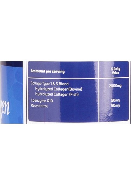 Collagen Hidrolizat Type 1,3 Coenzyme Q10 Resveratrol (Üzüm Çekirdeği ) 300 Tablet fiyatları