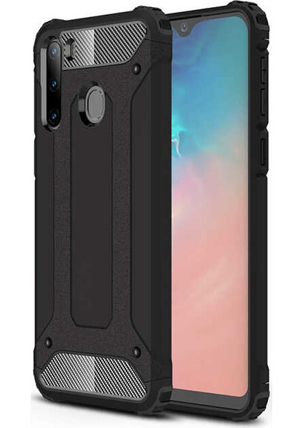 Samsung Galaxy A11 Kılıf Darbe Koruyucu Arka Kapak Zırh Siyah