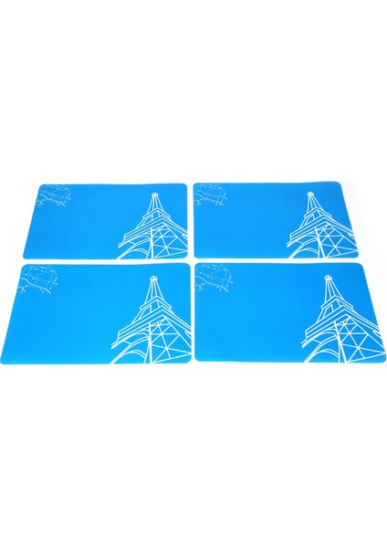 Amerikan Servis 4'lü Set,paris Desenli Pvc