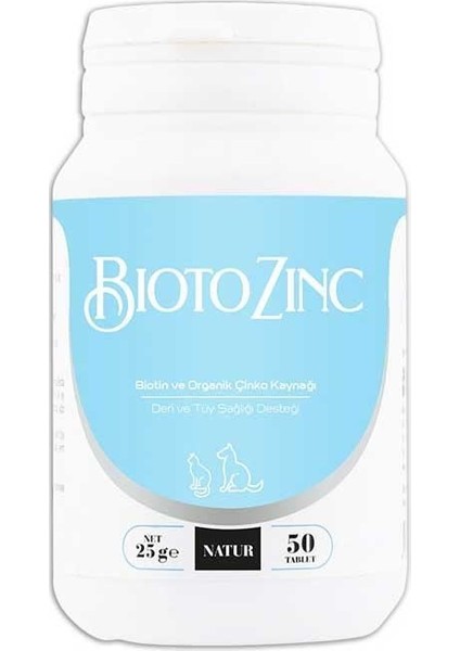 Bioto Zinc 2,5 Mg Kedi&Köpek Deri Ve Tüy Sağlığı 50 Tablet