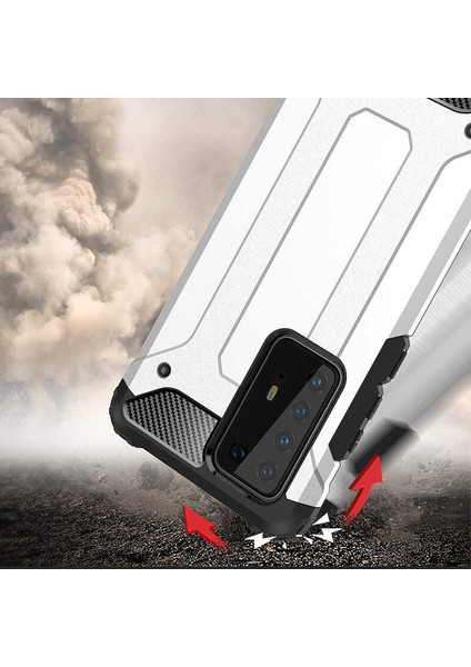 Huawei P40 Kılıf Darbe Koruyucu Arka Kapak Zırh Kırmızı modelleri