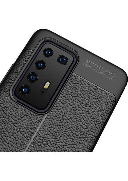 Huawei P40 Pro Kılıf Silikon Deri Görünümlü Lacivert fiyatları