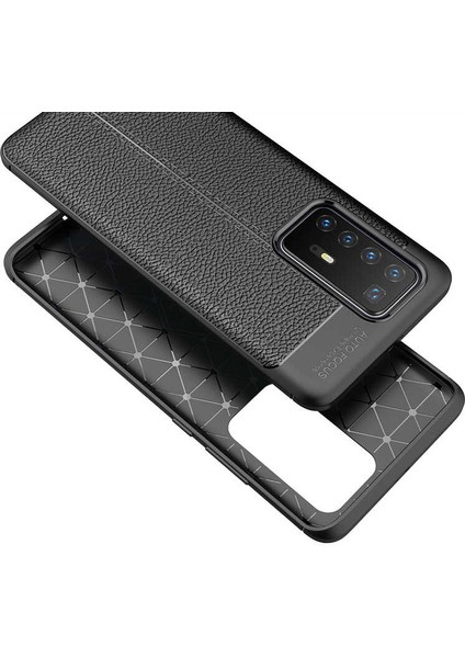 Huawei P40 Pro Kılıf Silikon Deri Görünümlü Lacivert modelleri