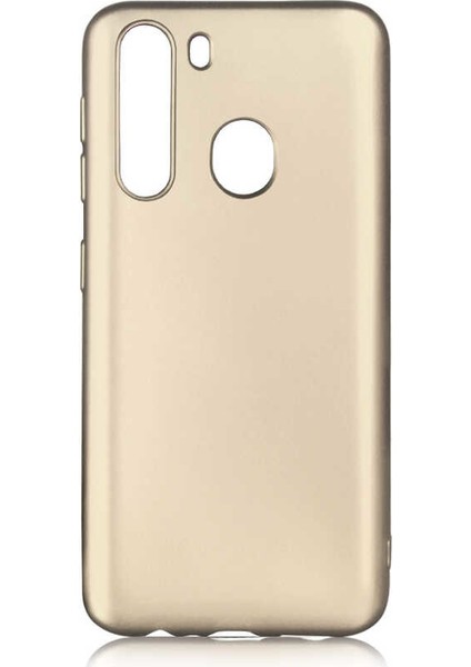 Samsung Galaxy A11 Kılıf Kılıf Premier Silikon Arka Kapak Kılıf Gold + 5d Temperli Cam