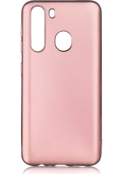 Samsung Galaxy A11 Kılıf Kılıf Premier Silikon Arka Kapak Kılıf Rose Gold + 5d Temperli Cam