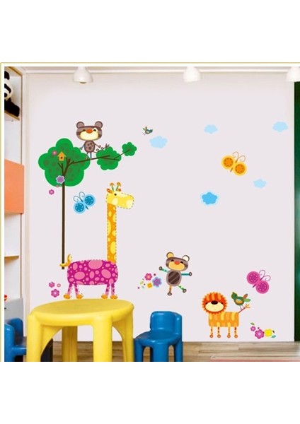 Rengarenk Hayvanlar Çocuk ve Bebek Odası Duvar Sticker modelleri