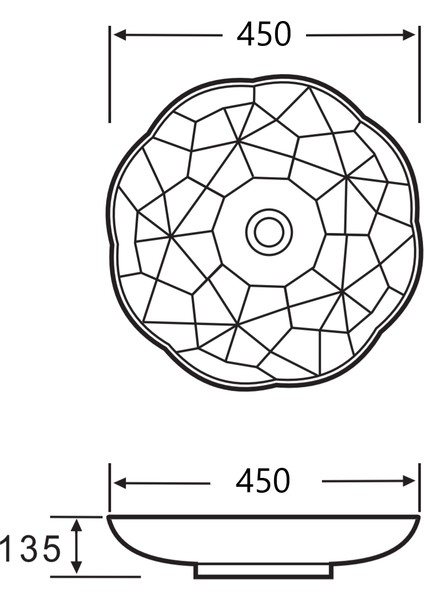 E-5006A Tezgah Üstü Porselen Lavabo