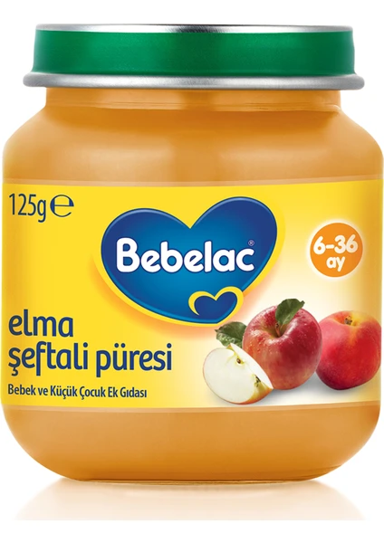 Elma Şeftali Püreli Kavanoz Maması 125 gr