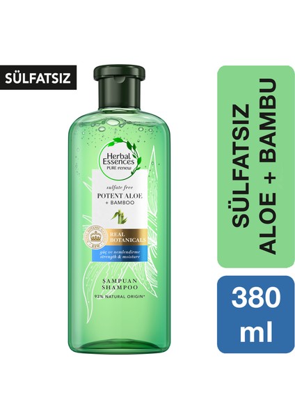 Herbal Essences Sülfatsız  Güç ve Nem Aloe + Bambu  Şampuan 380 ml